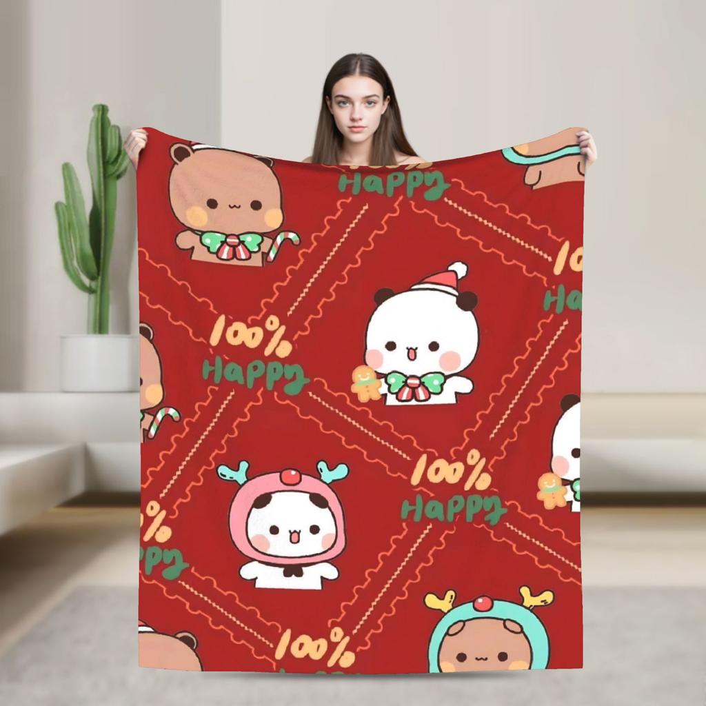 Cartoon Bubu Dudu Blankets Fleece Summer Bear Cute Portable Soft Throw Blanket for Sofa Couch Plush Thin Quilt