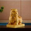 Natürliche Zypresse Tierkreis Tiger Statue- Chinesische Traditionelle Glückstiere Heim Zimmer Büro Auto Dekorationszubehör