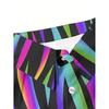 New Women'S Fashion Casual Hip-Hop Short-Sleeve Shirt with Colorful Striped Pattern for Christmas