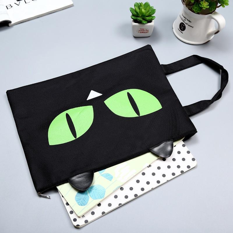 File Bag New Look Zipper A4 Cartoon Office Information Canvas Storage Creative Gifts School Students Supplies