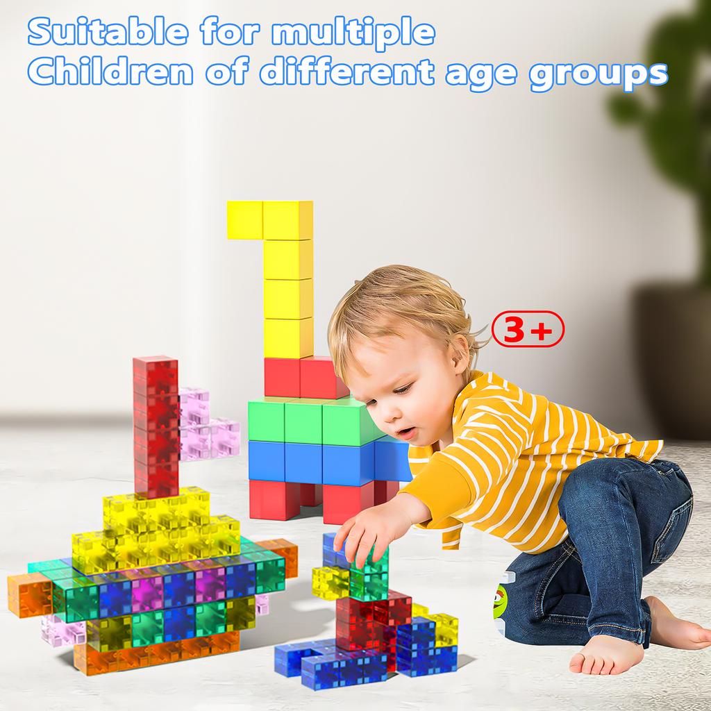 Magnetic Cubes Building Blocks Toys STEM Educational Construction Play Sensory Learning For Toddlers Kids Early Development