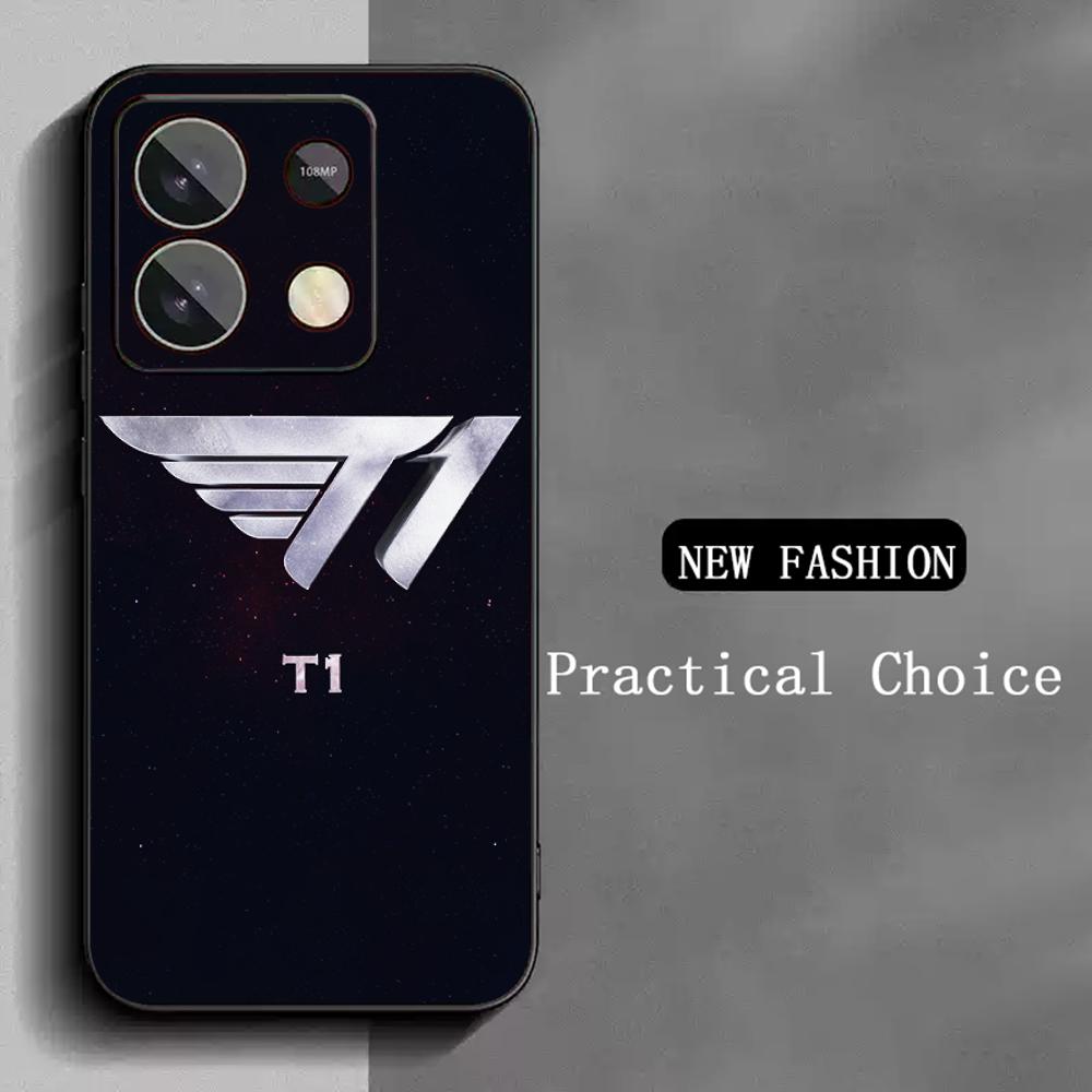 T1 Korean eSports logo cool design Phone Case For Xiaomi Redmi Note 14 13 12 11 Pro Plus S 5G 14C A3 Soft Black Phone Cover