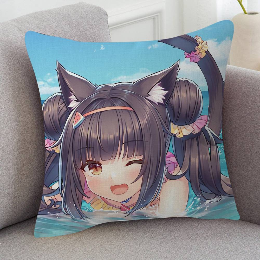 GAME Nekopara Pillow Case Soft Double Sided Print Sofa Cushion Cover Throw Pillow Covers