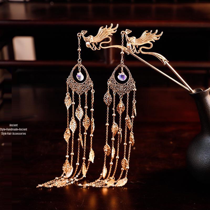 Ancient Tang-Style Pearl Hair Tassel Headdress - Versatile Hanfu Concubine Hair Accessories