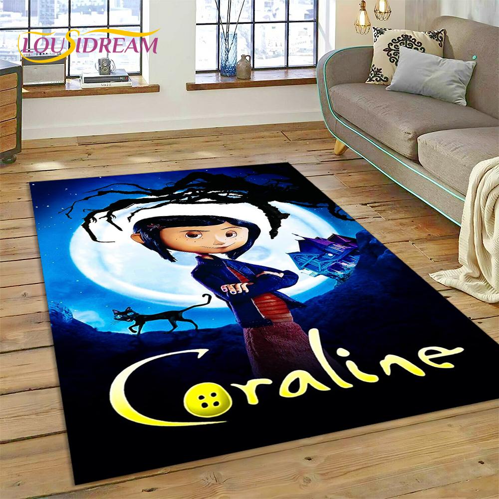 27 Style Coraline Secret Door Cartoon Horror Carpet Rug for Bedroom Living Room Home Sofa Decoration,kids Large Decor Floor Mat