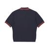 MALBON GOLF Women'S Color Tip Collar Half Sleeve Knit Navy (Woman)
