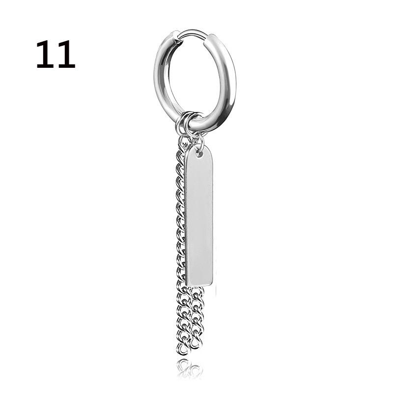 Earrings Simple Gift Women Men Stainless Steel 1 Piece Hipster Personality Fashion Ear Jewelry Tassel Handmade