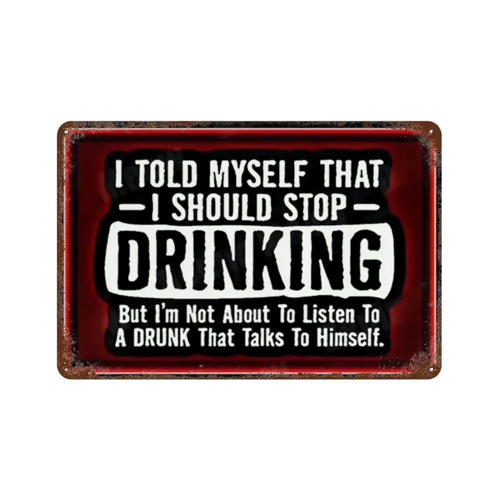 Vintage Drink Beer Aluminum Sign Alcohol Metal Sign Backyard Bar Retro Plaques For Man Cave Pub Cafe Club Rules Painting Deco