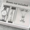 1set-Fashion Promise: Ladies' Gold Strap Quartz Watch Jewelry Set Meets Elegant Time (No Box)