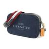 Coach Jes 25 Logo Print Zipper Fabric With Leather Shoulder Crossbody Bag Medium Women Bags Denim-Blue C8585-IMDEN