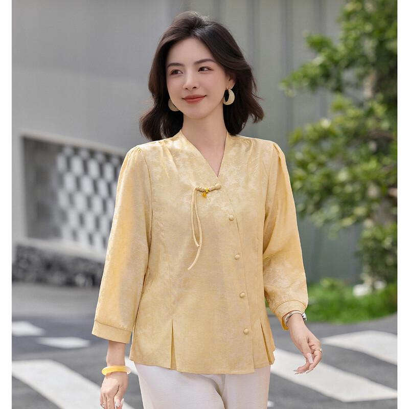 Women s Elegant New Chinese Style Jacquard Blouse XL