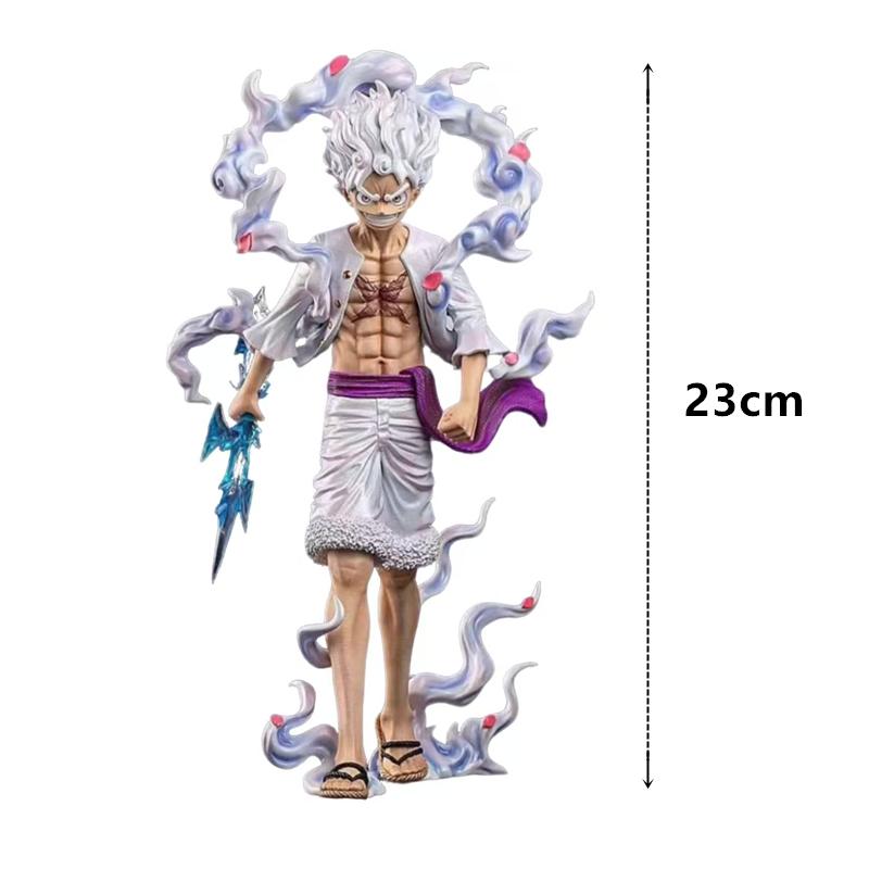 23cm One Piece Anime Zook Nica Monkey Luffy Gear 5 Action Figure PVC Statue Model Toy Gift Desktop Ornament