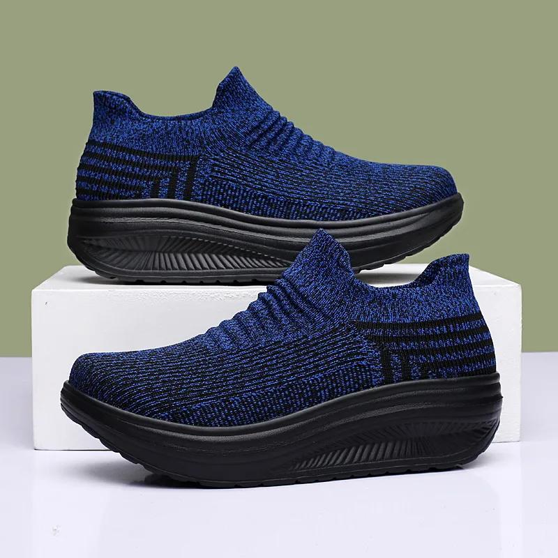 

Women s Spring and Autumn Large Knitted Socks, Shoes, Elastic, Casual, Thick Bottom, Lightweight, One Step Stepping 36
