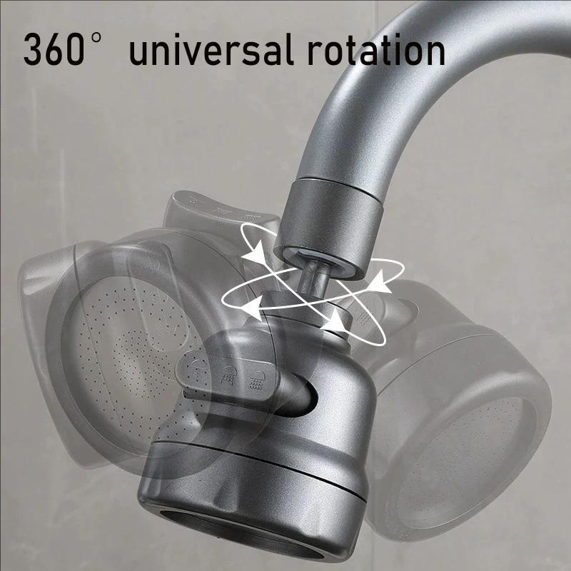 Black Kitchen Faucet Single Handle Hot and Cold Water Kitchen Sink Taps Basin Mixer with 360° Rotating Adapter Gray