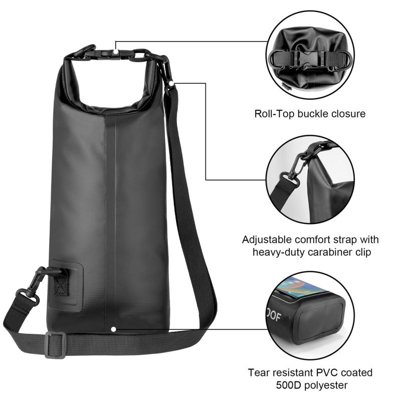 2L Schwimm-PVC-Packung Trockentasche Touchscreen Outdoor Wasserdichte Schulter-Kajak-Taschen Trekking Driften Rafting Surfen Bootsfahrt Tasche