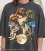 Vintage Wolf Pack 90s Graphic Style Comfort Colors® Tshirt, Werewolf Retro Moon Faded Tee, Nature Y2k Streetwear, 2000s Wolves Gift