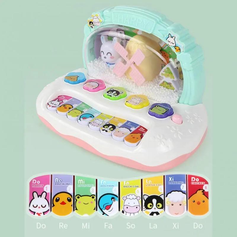 Bebek Müzik Piyano Oyuncak Müzik Aleti Işıklı Küçük Çocuklar İçin Erken Öğrenme Hayvan Tuş Takımı Oyuncak Erkek Kız Çocukları İçin Hediye