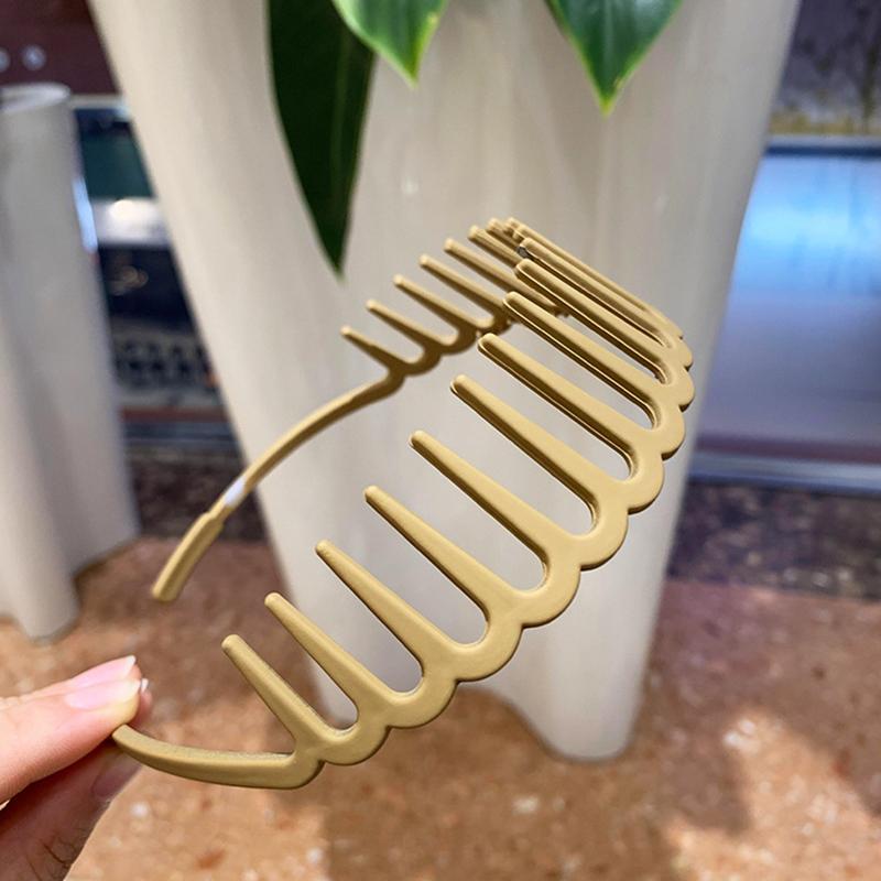 Bentiță Val Bentițe Păr Rășină Maro Val Bentiță cu Dinți Subțire Antiderapant Femei Makkeup Pieptene Păr Bandă Zigzag Bentiță Crestată