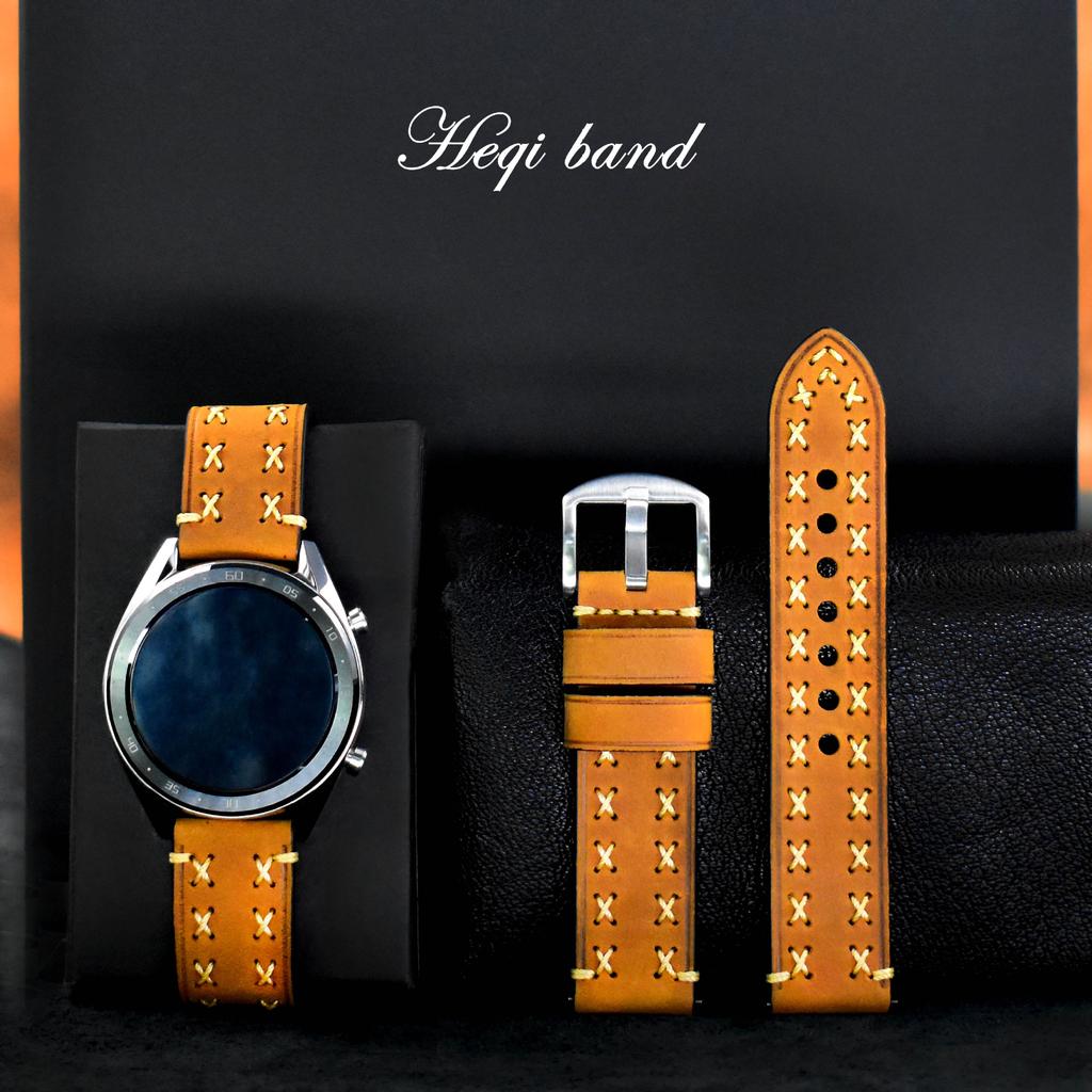 Pin Buckle Retro Genuine Leather Watch Strap Men's Replacement Watch Band Compatible for Huawei Watch Accessories Wristband Bracelet