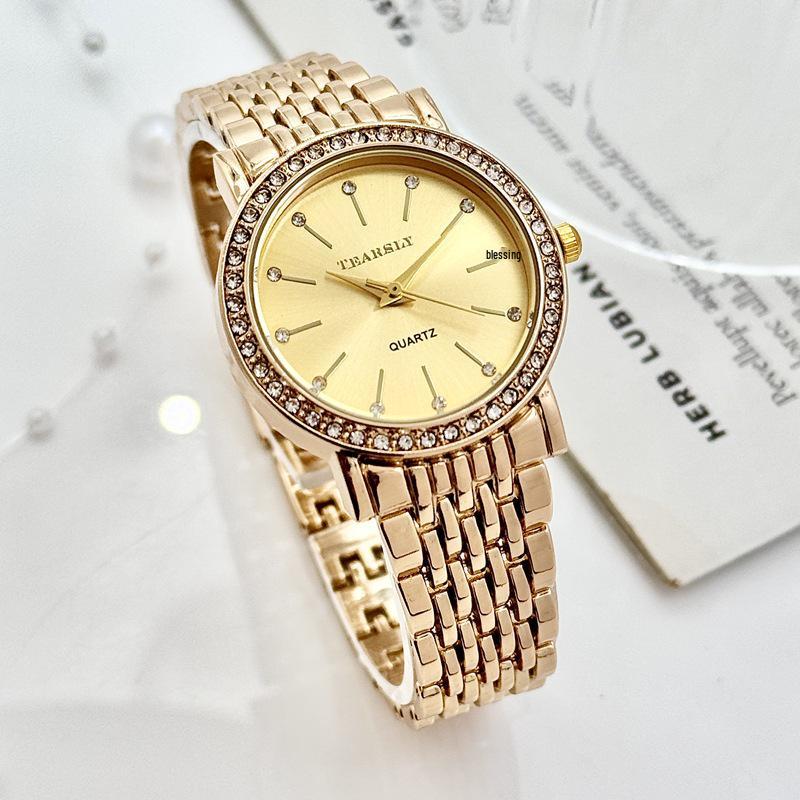 GREALY Elegant Ladies' Diamond-Set Quartz Bracelet Watch