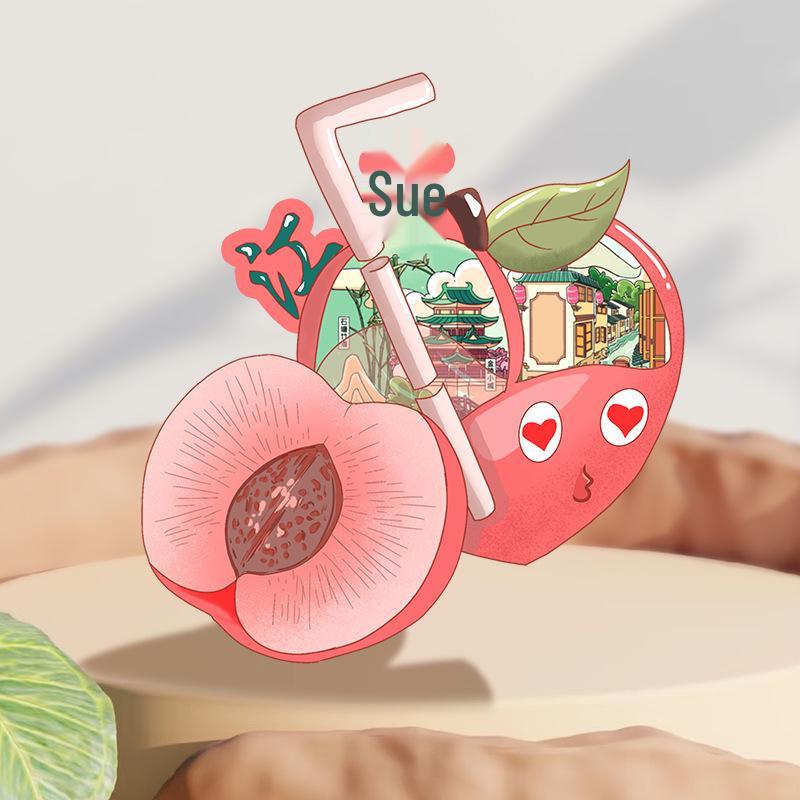 Nanjing and Suzhou Wooden Magnet: Cultural Travel Souvenir Decorative Sticker