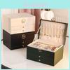 Classic Leather Jewelry Box With Multiple Layers For Elegant Storage Of Earrings Rings And Necklaces