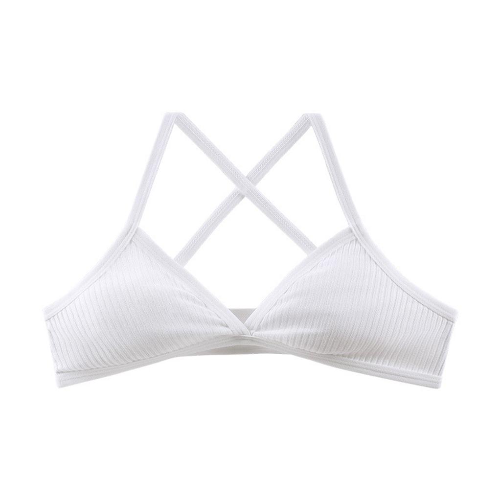 Women's Solid Color Threaded Cotton Underwear Bra Back Beautiful Bra