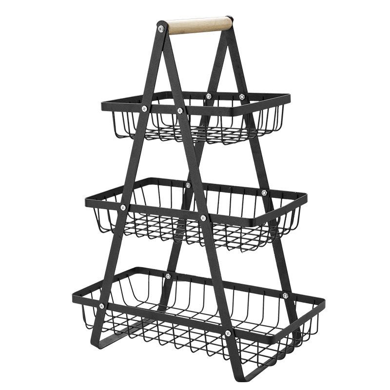 No Assembly Desktop Multi Tier Fruit Storage Basket Standing Organizer