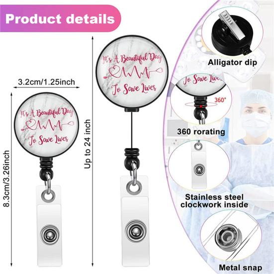

Yousheng Badge Holder Nurse ID Name Card Holder with Back Clip Retractable Badge Reel for Office School Hospital