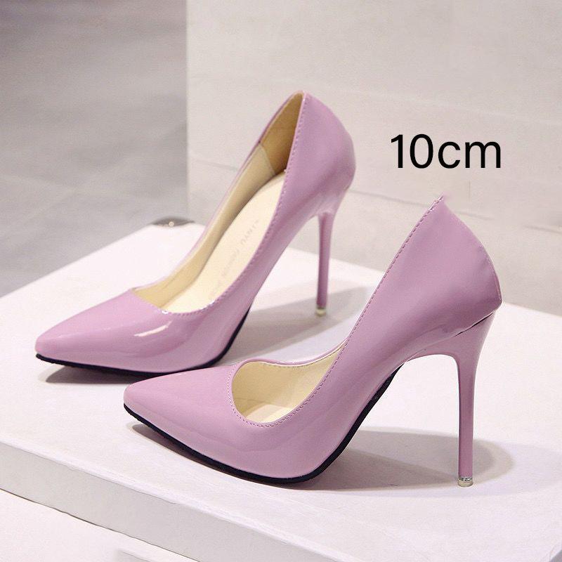 Scarpe décolleté da donna con tacco alto Moda Pelle verniciata Punta stretta Tacco sottile Scarpa da sposa Sexy