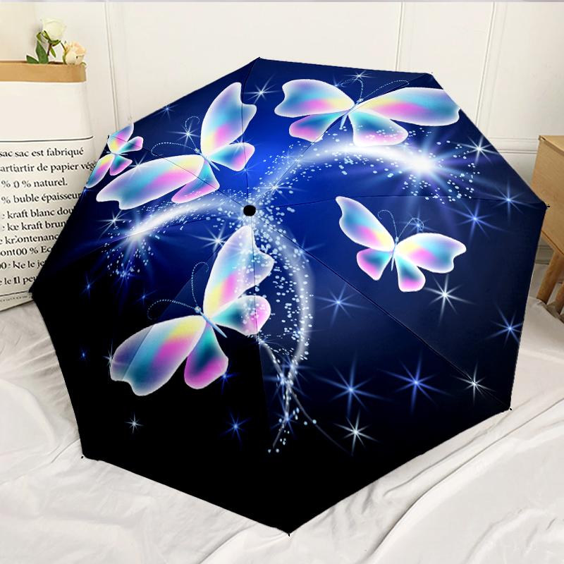 Butterflies And Sunflowers 8-Frame for Travel, camping, Casual Lightweight Portable Umbrella, Essential for every family Holidays Birthday Gift