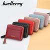 Women's short wallet, multi-card driver's license change bag, fashionable tassel snap buckle women's bag