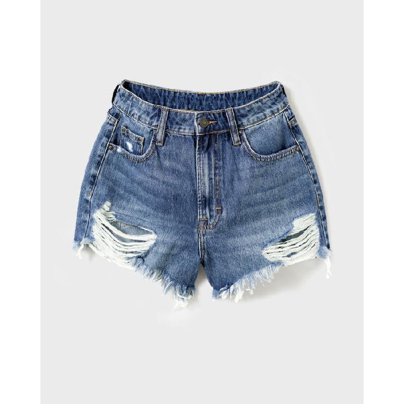 2026 Summer New Women's Fashion Casual Ripped Tassel Denim Shorts