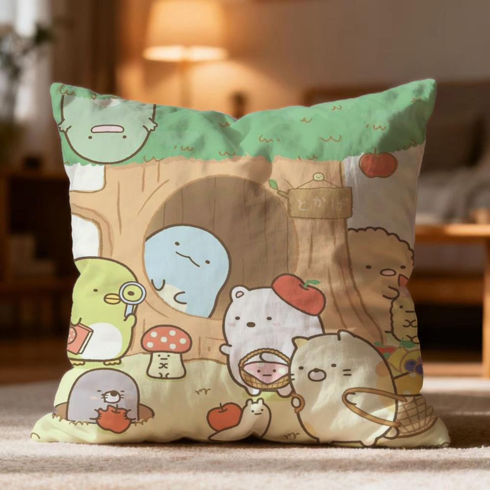 Popular SSumikko Gurashied Cushion Cover Soft Washable Pillow Case Multi-Scene for Couch Bed Travel Office Use