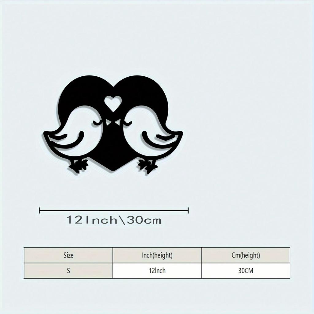 1Pc Rust Resistant Modern Lovebirds Metal Wall Art Sculpture Romantic Wedding Valentine Gift for Bedroom Garden Fence Decor