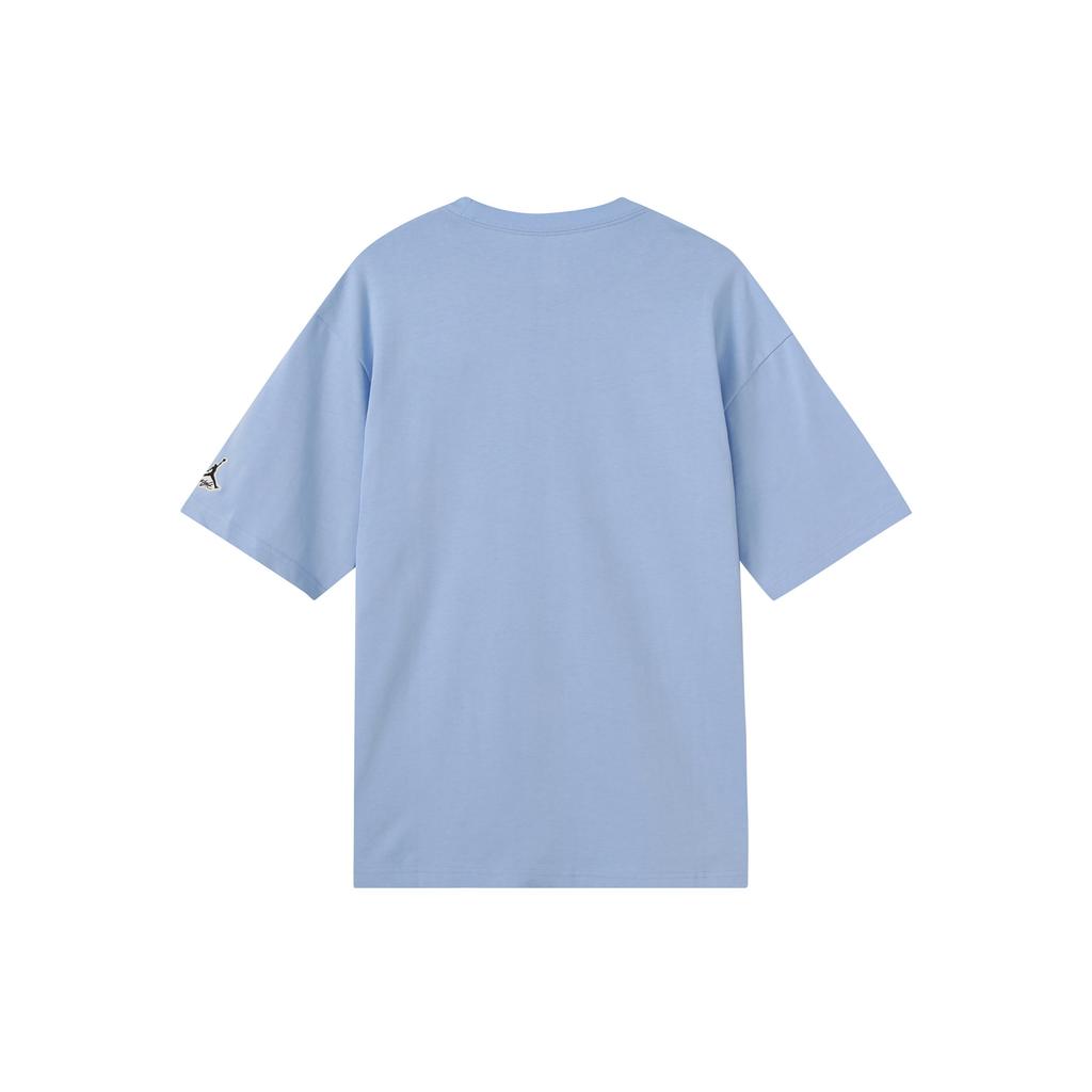 Nike Men's Jordan Flight Essentials Embroidered Logo Sports Round Neck Short Sleeve Blue T-Shirt DA9890-469