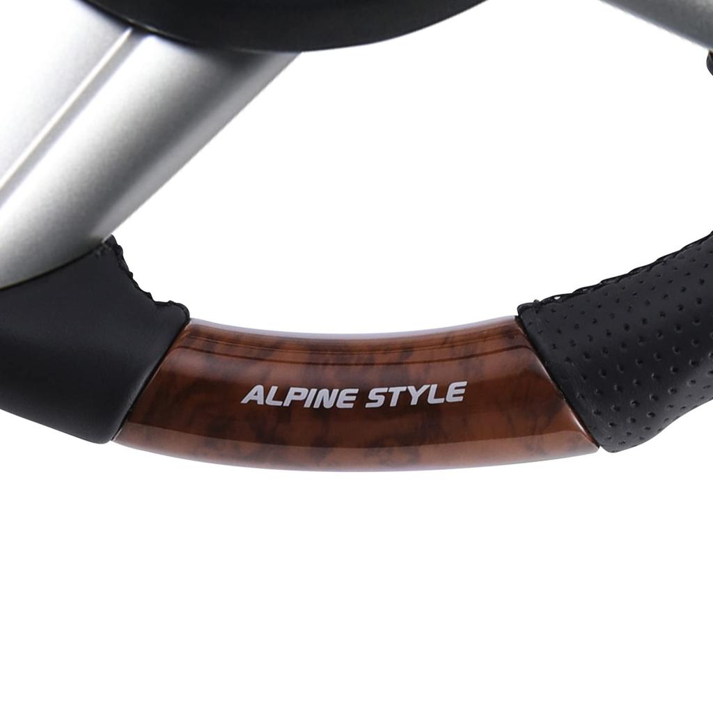 ALPINE STYLE Steering Wheel for M900/910 Tank and Roomy, Brown Wood, AS-ST-137-BRW-BK