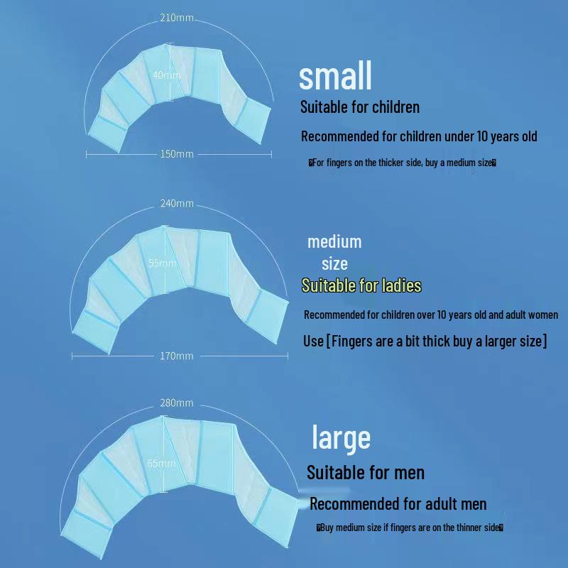 Adult & Child Silicone Hand Fins for Snorkeling and Swimming