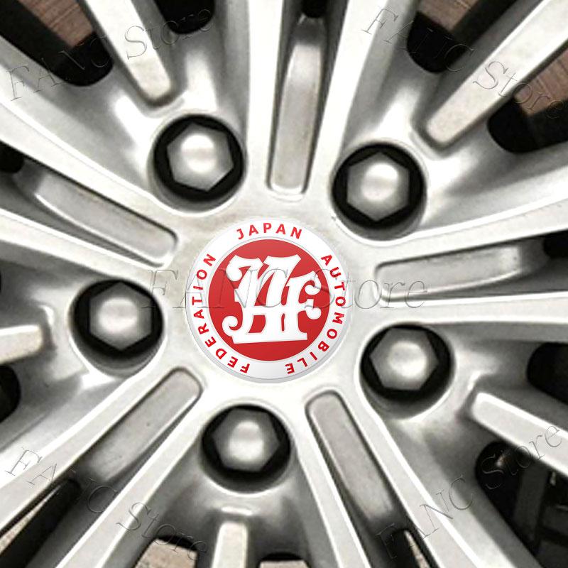 AAZD1 4Pcs 56/60mm JAF Japan Automobile Federation JDM Emblem Car Wheel Center Hub Cap Rim refit  Badge Cover Universal Sticker