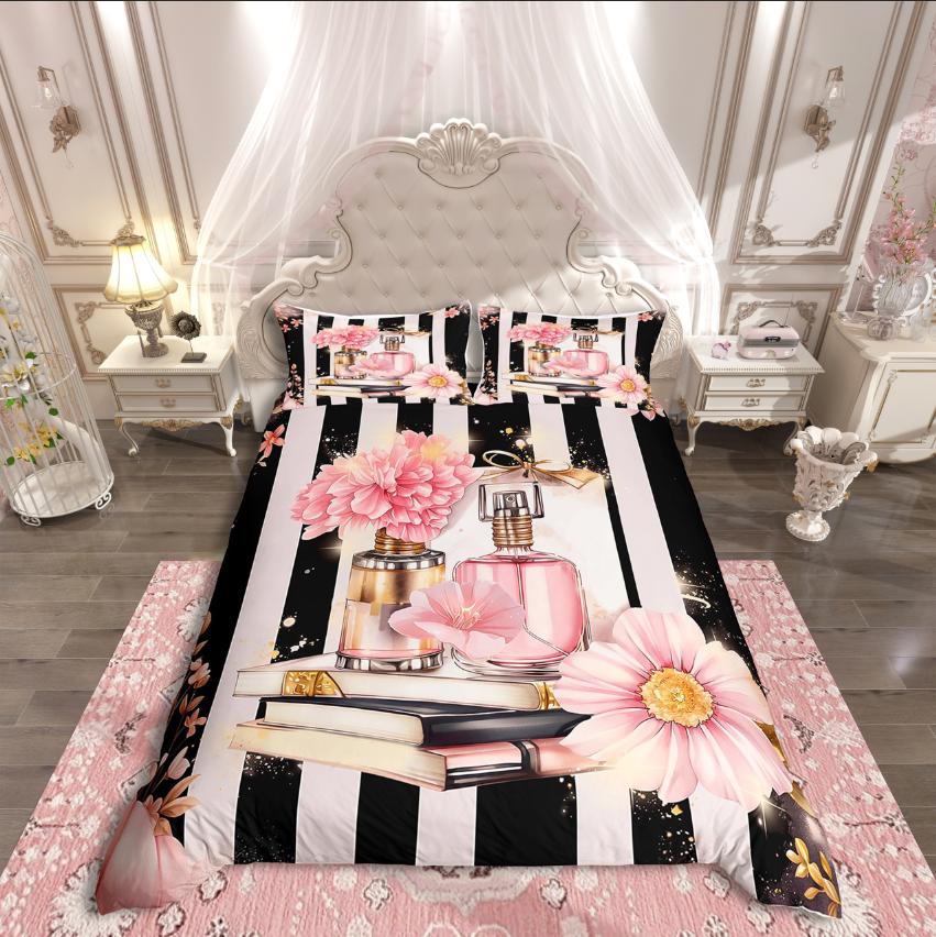 

Homewish Dreamy Princess Dress Duvet Cover Set for Girls, Flower Floral Bedding Set, Modern Fashion Reversible Decor DE XS 100x135cm 2pcs&set