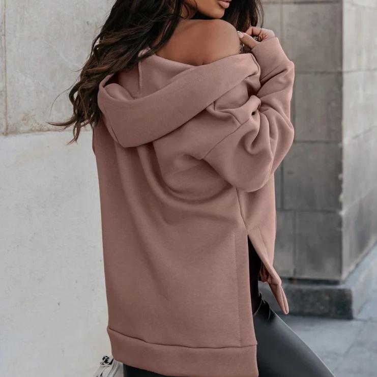 Autumn Winter Casual Oversized Women's Cardigan Hooded Sweatshirt Irregular Zipper Y2k Hoodie Harajuku Solid Goth Women Hoodies