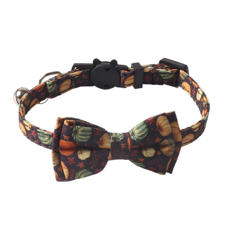 Verstellbares Und Strapazierfähiges Haustierhalsband Ahornblatt- Und Sonnenblumenmuster 1.0*28cm