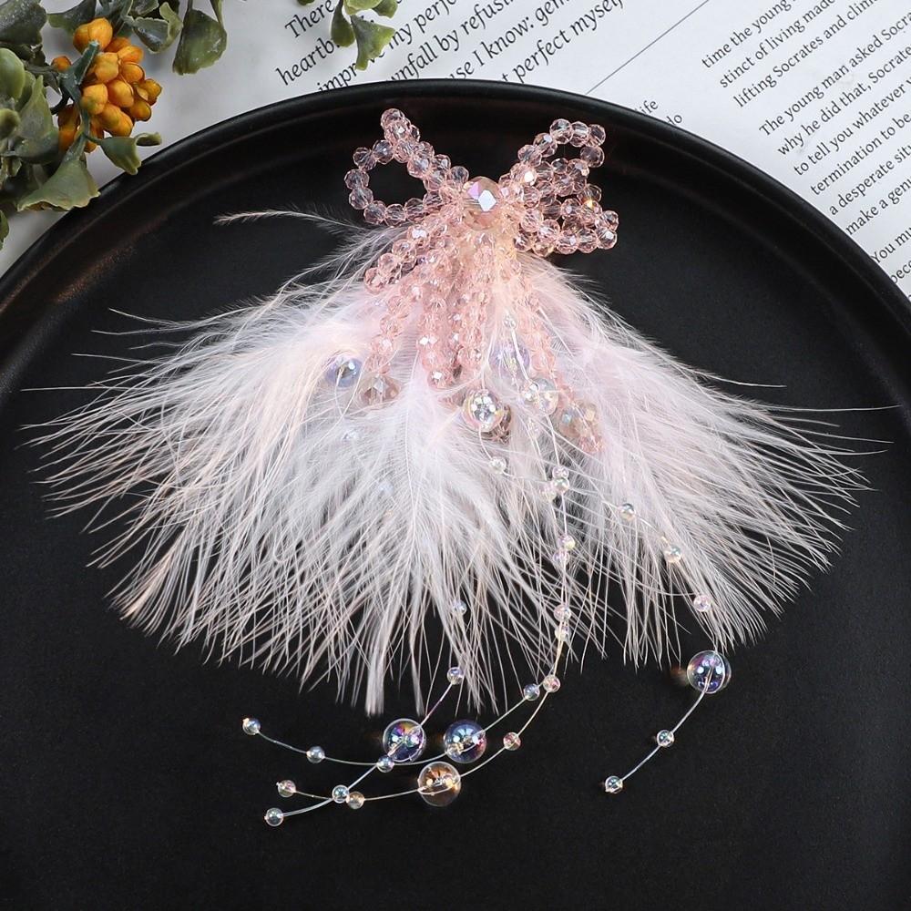 

Fashion Crystal Beads 3D Feather Flower Patch Bowknot Multi-layer Studded Patch Handmade Crystal Patch Corsage Accessory розовый
