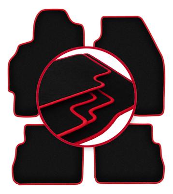 Velour Floor Mats with Red Edge For: Ford Mondeo MK1 Estate, Sedan, Liftback, Hatchback (1992-1996)
