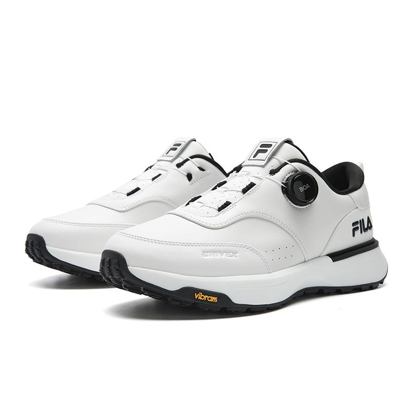 Fila Gf Drivex Simple High-Quality Comfortable Golf Shoes Men Sneakers White Black A12M541707FSW