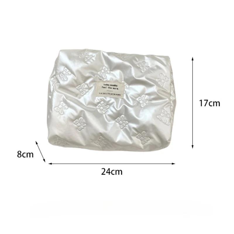 Multi-function Makeup Lipstick Storage Bag Handbag Korean Women PU Love Bow Cosmetic Bag Toiletry Kit Makeup Case Pouch Pocket