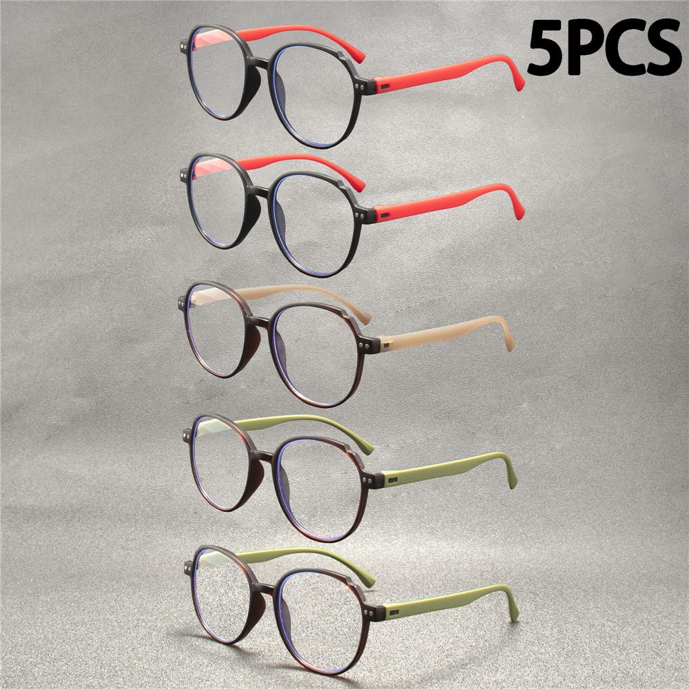 5PCS Fashion Reading Glasses Anti-Blue Light Women Men Computer Presbyopia Hyperopia Reading Eyeglasses
