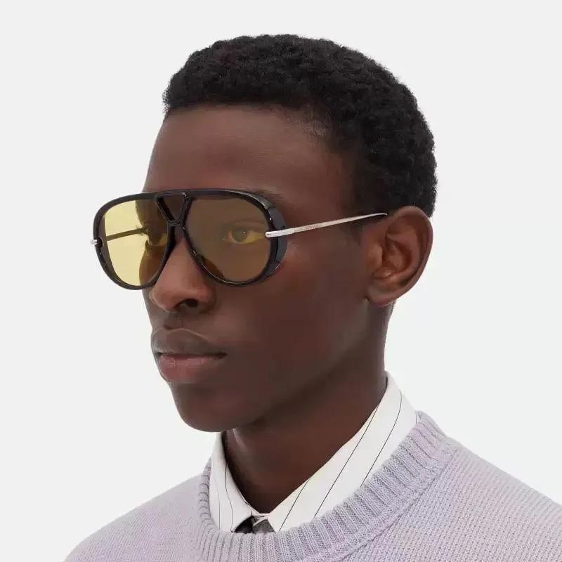 Vintage Y2k Big Frame Pilot Sunglasses Women For Men Popular Luxury Brand Designer Sun Glasses Punk Rivet Oversized Eyewear