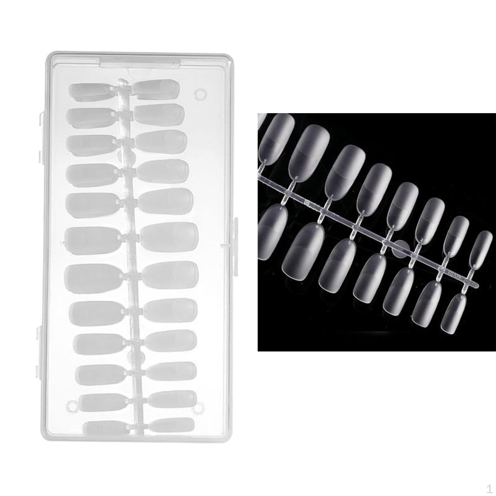 

504 Pieces Plastic Transparent False Nail Manicure Simple Operation Extension Nails for oval