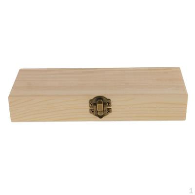 Blank Unfinished Rectangle Wooden Box Gift Jewelry Base for Kids Toys Crafts
